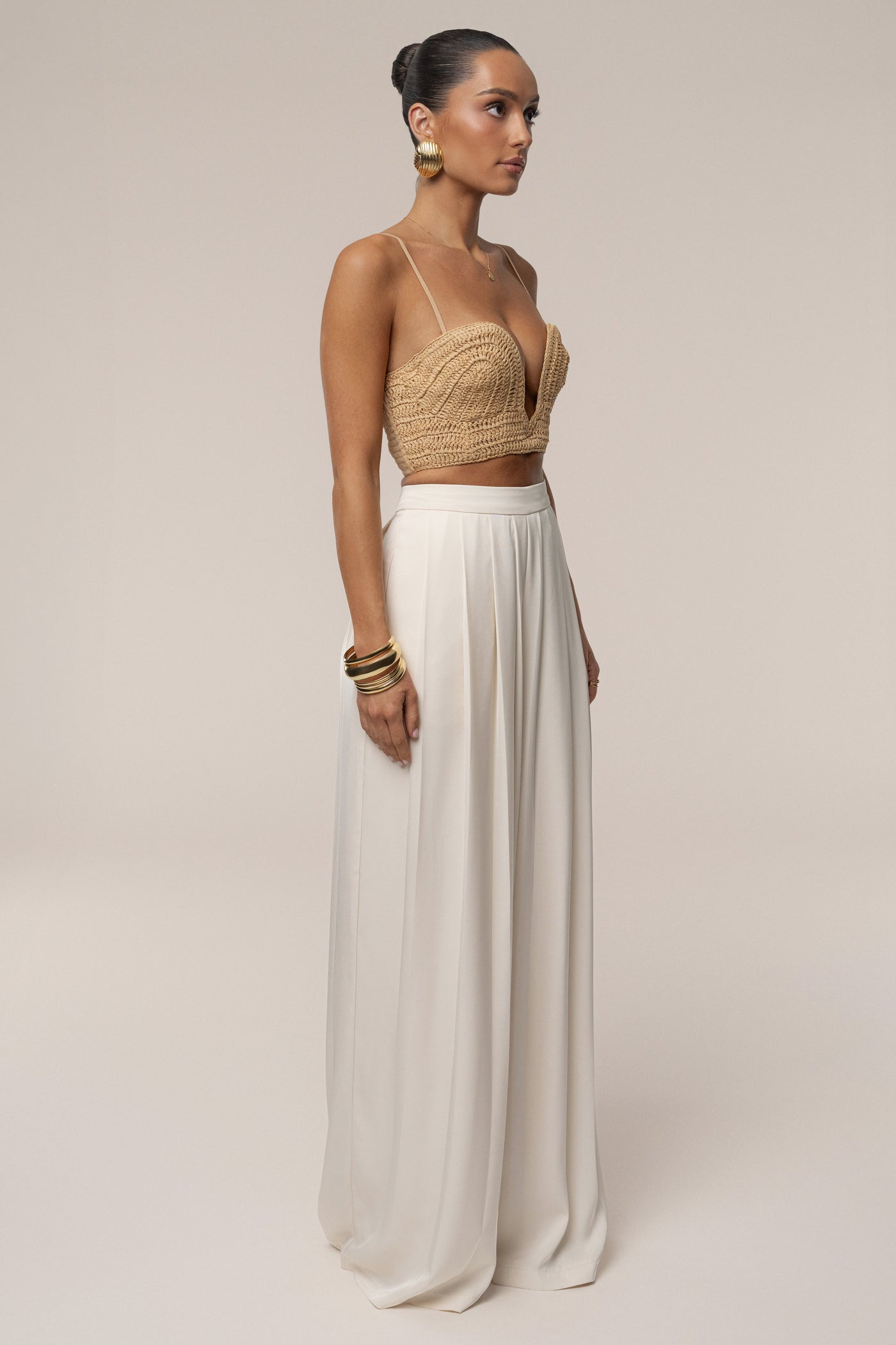 Beige Sail Away Texture Bustier - Velia