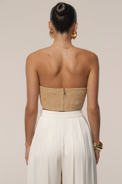 Beige Sail Away Texture Bustier - Velia
