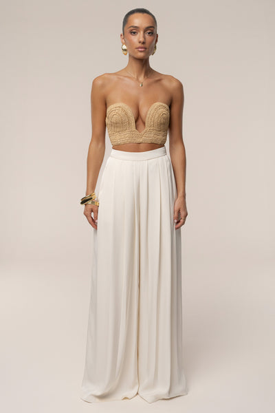 Beige Sail Away Texture Bustier - Velia