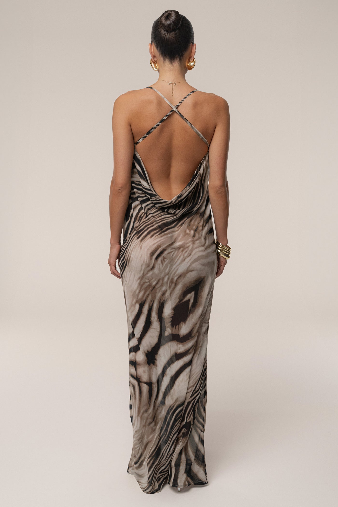 Brown Zebra Print Infinite Journey Maxi Dress - Velia