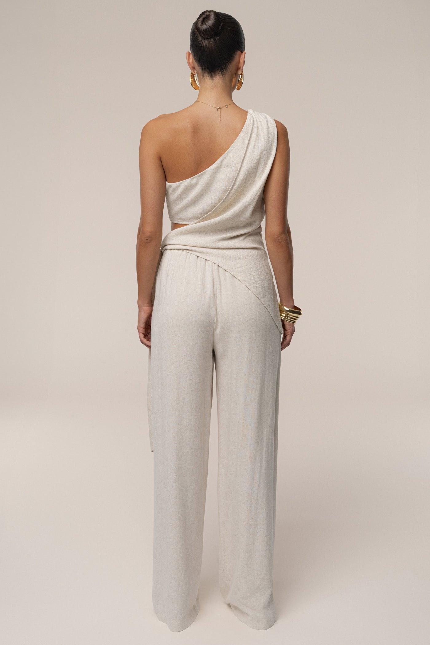 Natural Palmera One Shoulder Top - Velia