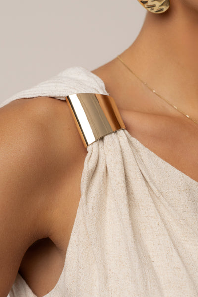 Natural Palmera One Shoulder Top - Velia