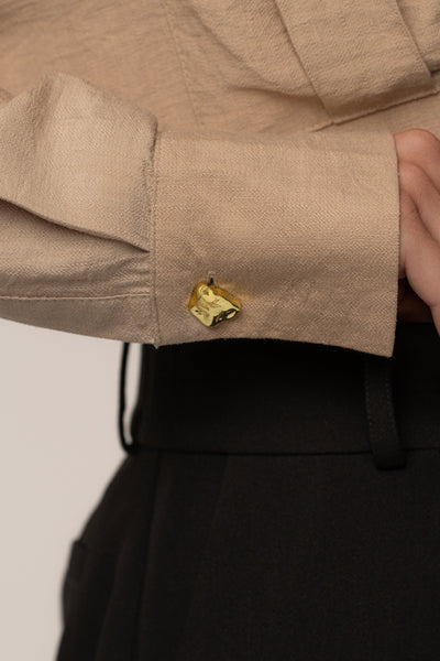 Tan Drift Collared Cargo Top - Velia