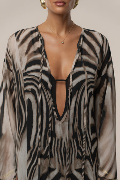 Brown Zebra New Vista Maxi Dress - Velia
