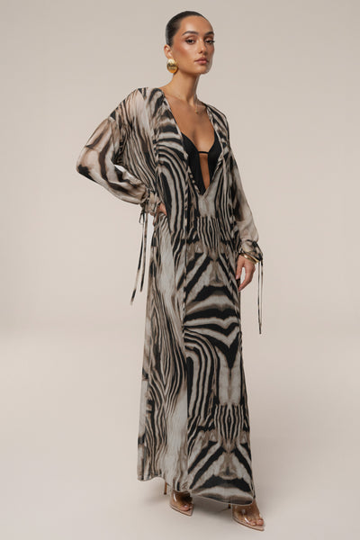 Brown Zebra New Vista Maxi Dress - Velia