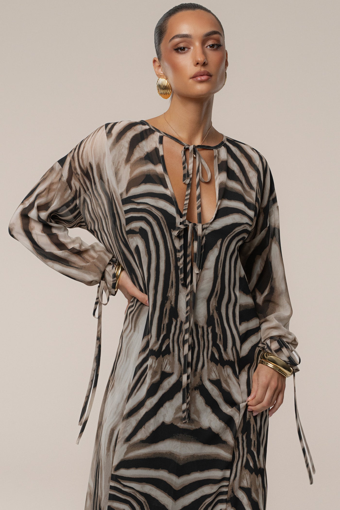 Brown Zebra New Vista Maxi Dress - Velia