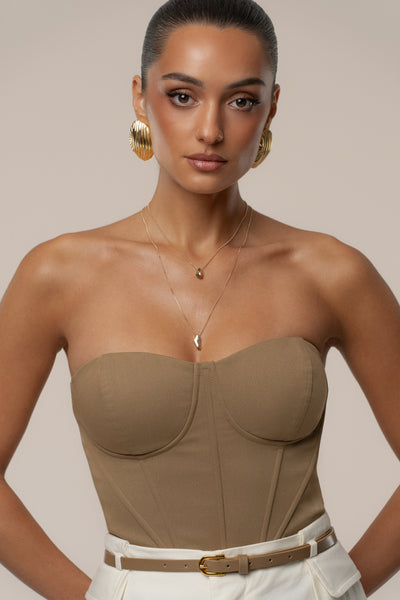 Tan Sunset Tides Corset - Velia
