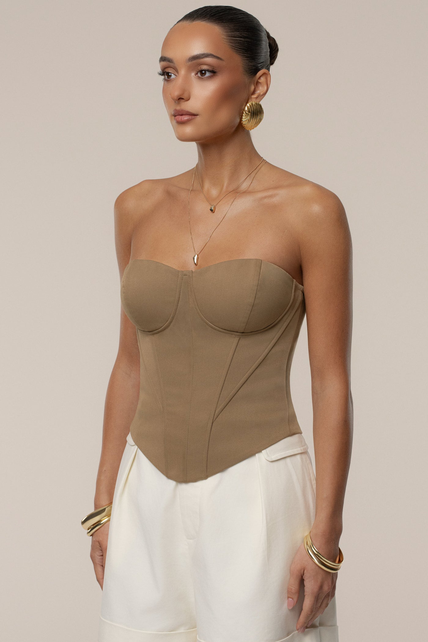Tan Sunset Tides Corset - Velia