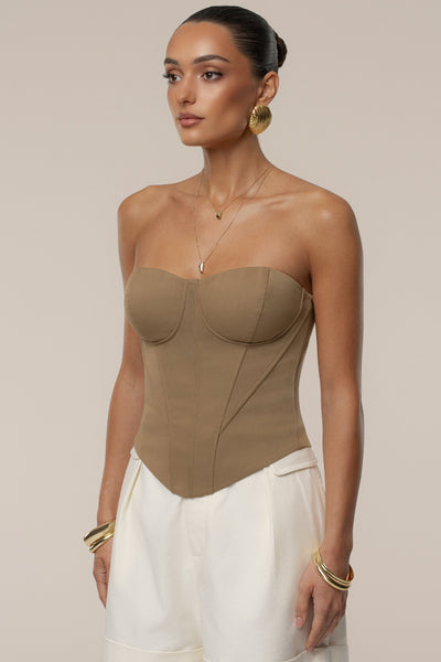 Tan Sunset Tides Corset - Velia
