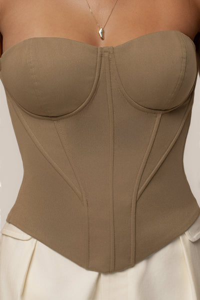 Tan Sunset Tides Corset - Velia