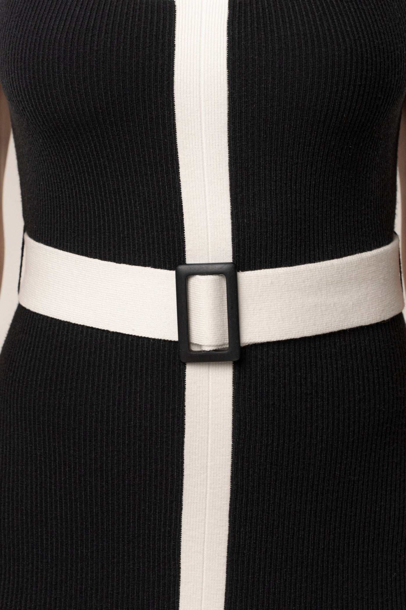 Black/Ivory Belted Cami Maxi Dress - Velia