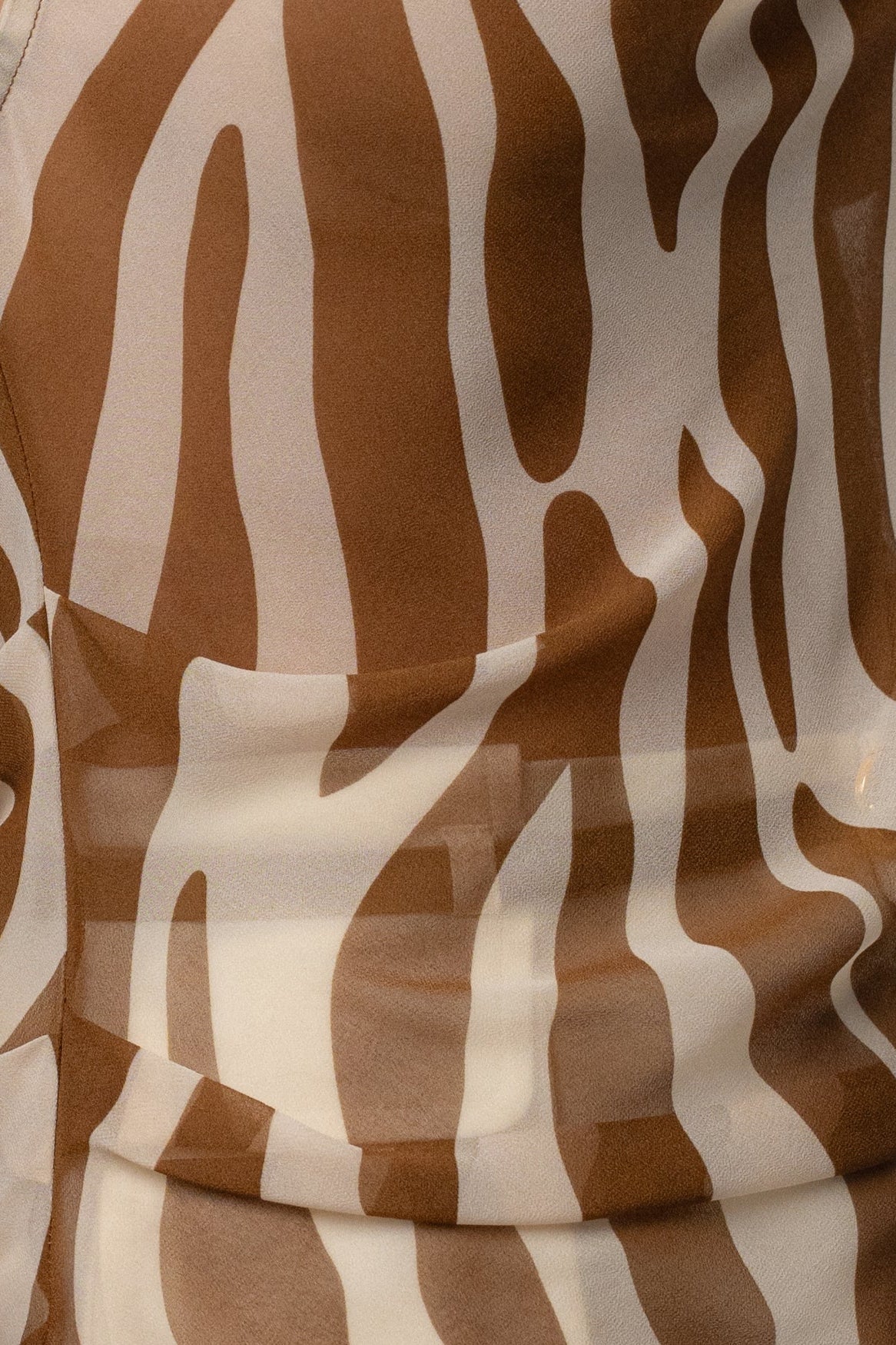 Brown Mave Print Halter Top - Velia