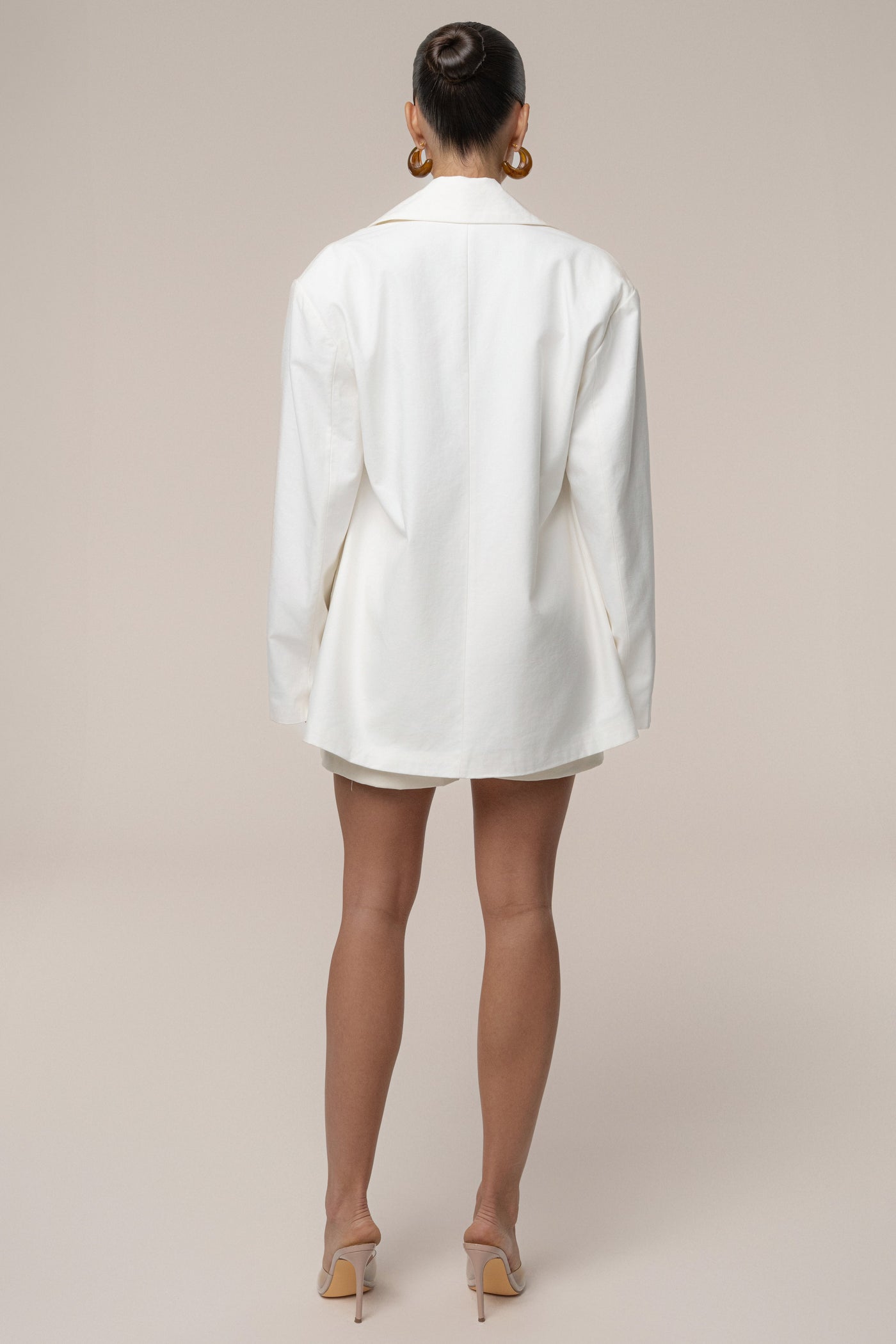 Ivory Precision Woven Blazer - Velia