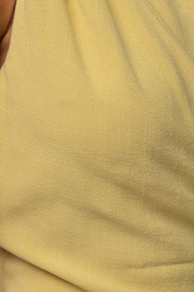Yellow Palmera One Shoulder Top - Velia