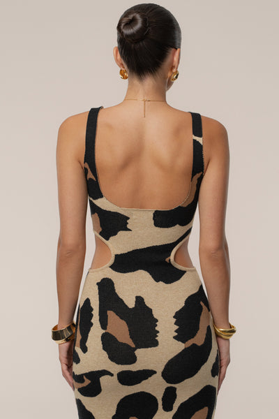 Leopard Zahara Print Maxi Dress - Velia
