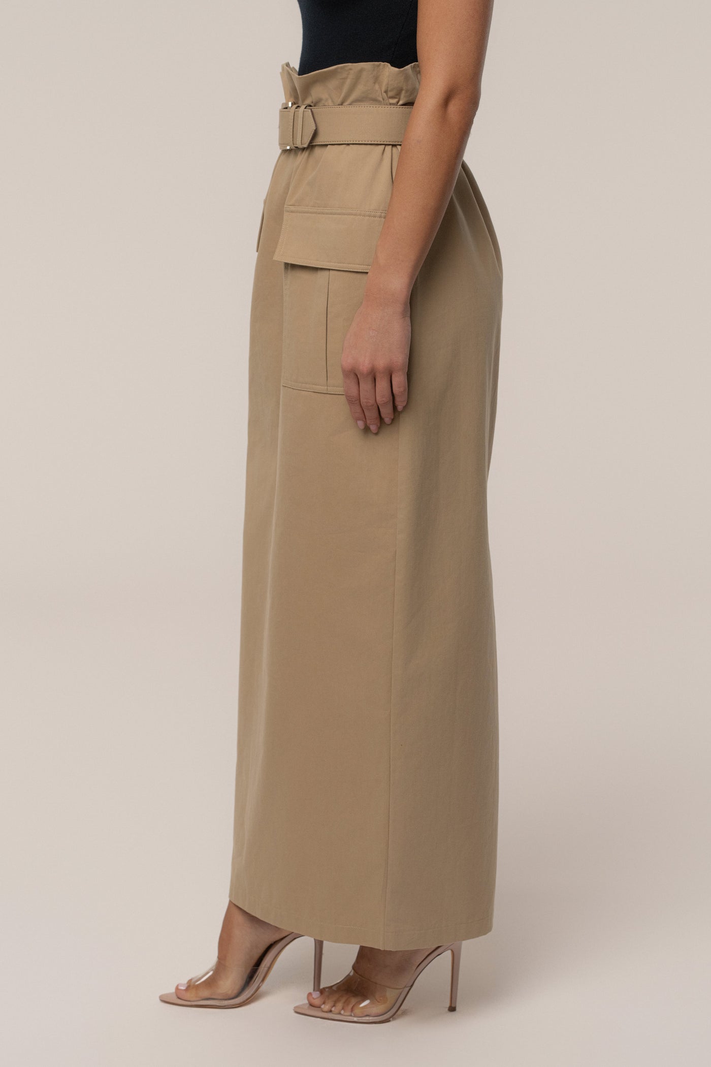 Khaki New Edge Cargo Skirt - Velia