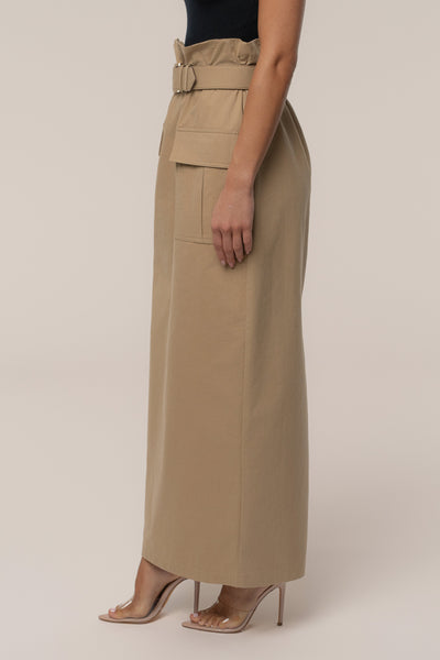 Khaki New Edge Cargo Skirt - Velia