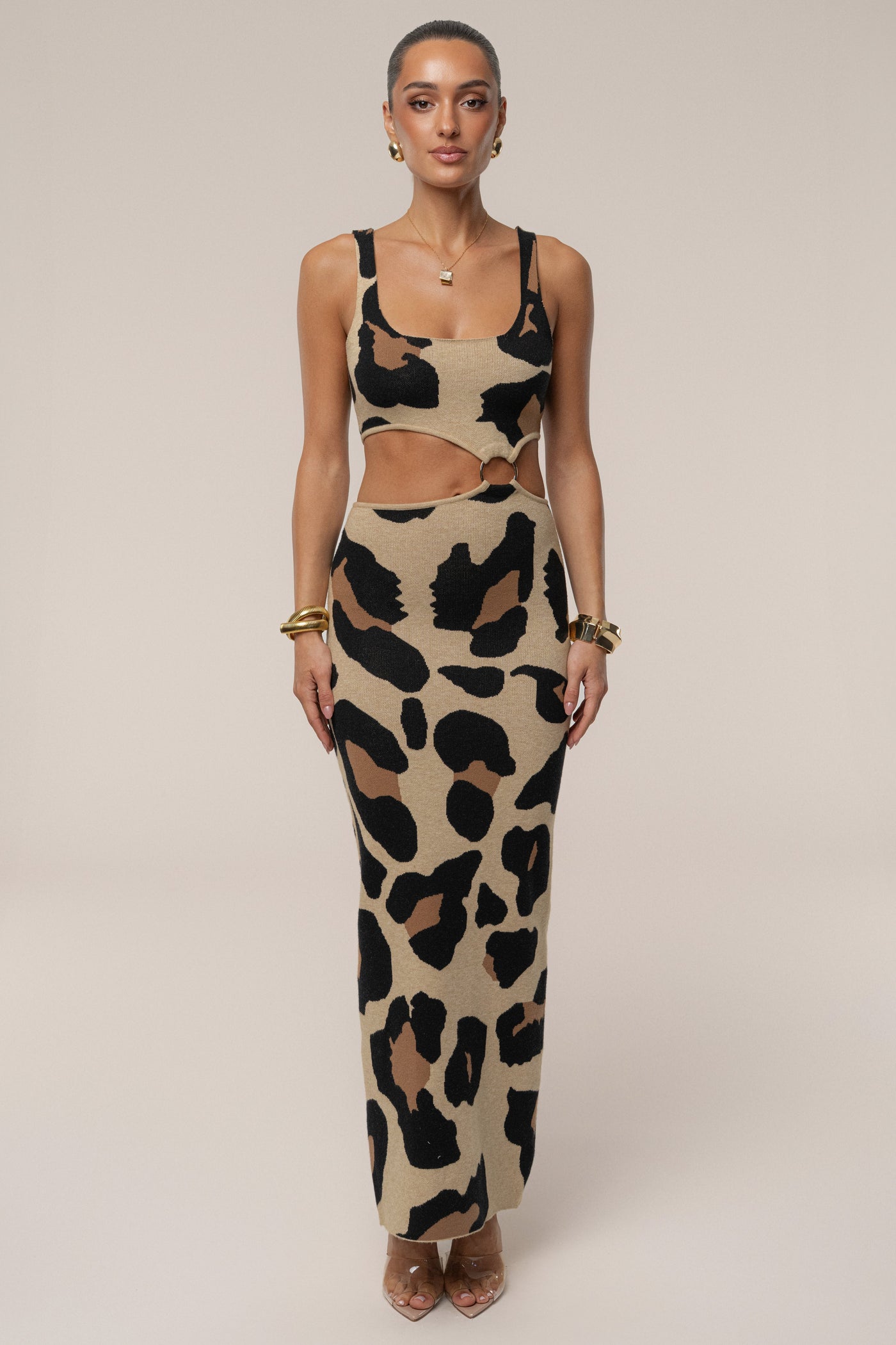 Leopard Zahara Print Maxi Dress - Velia