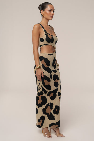 Leopard Zahara Print Maxi Dress - Velia