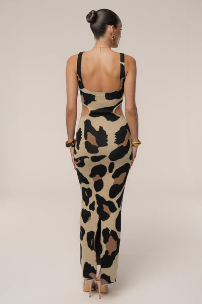 Leopard Zahara Print Maxi Dress - Velia