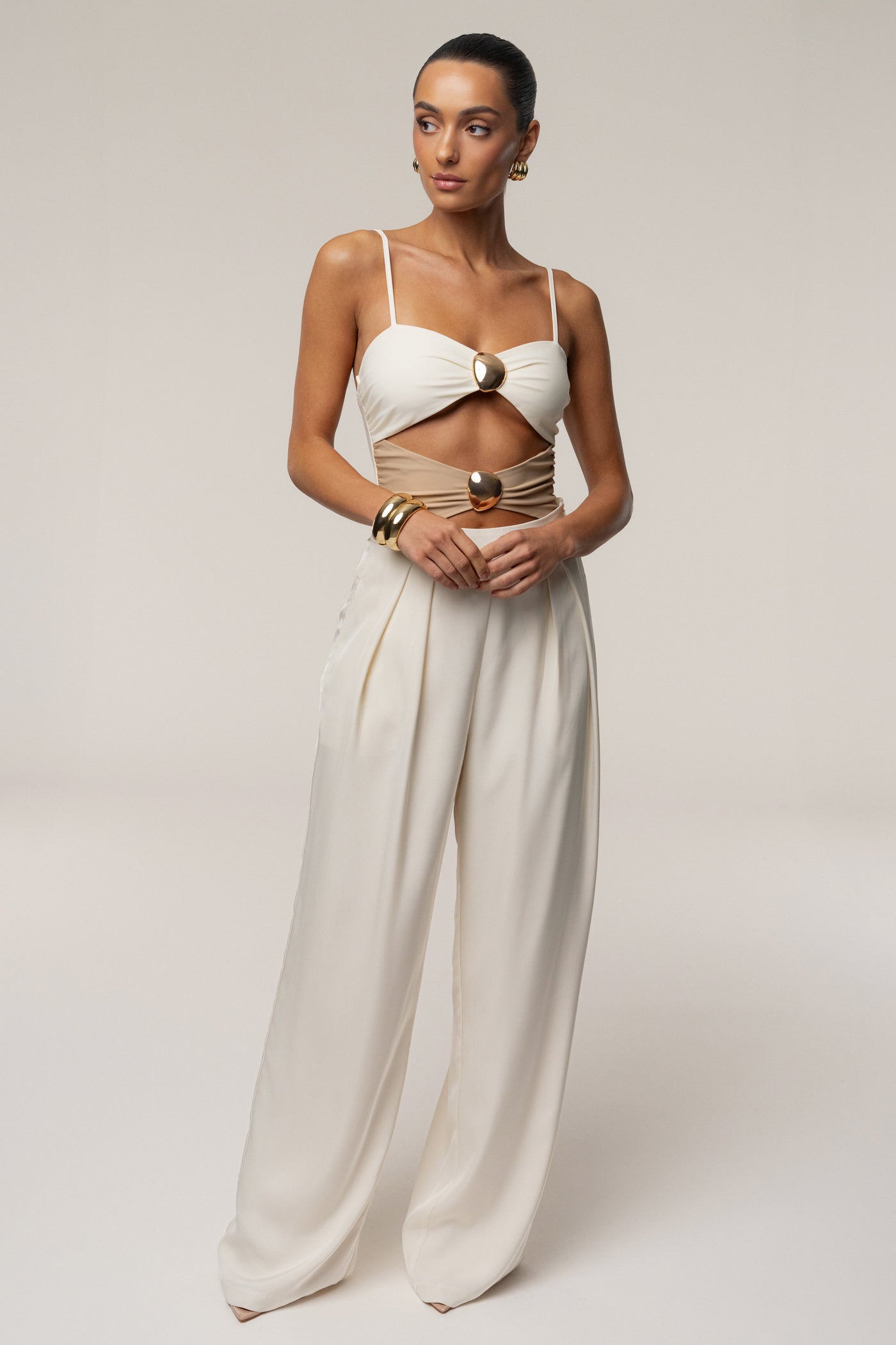 Ivory Aura Embellished Bodysuit - VELIA