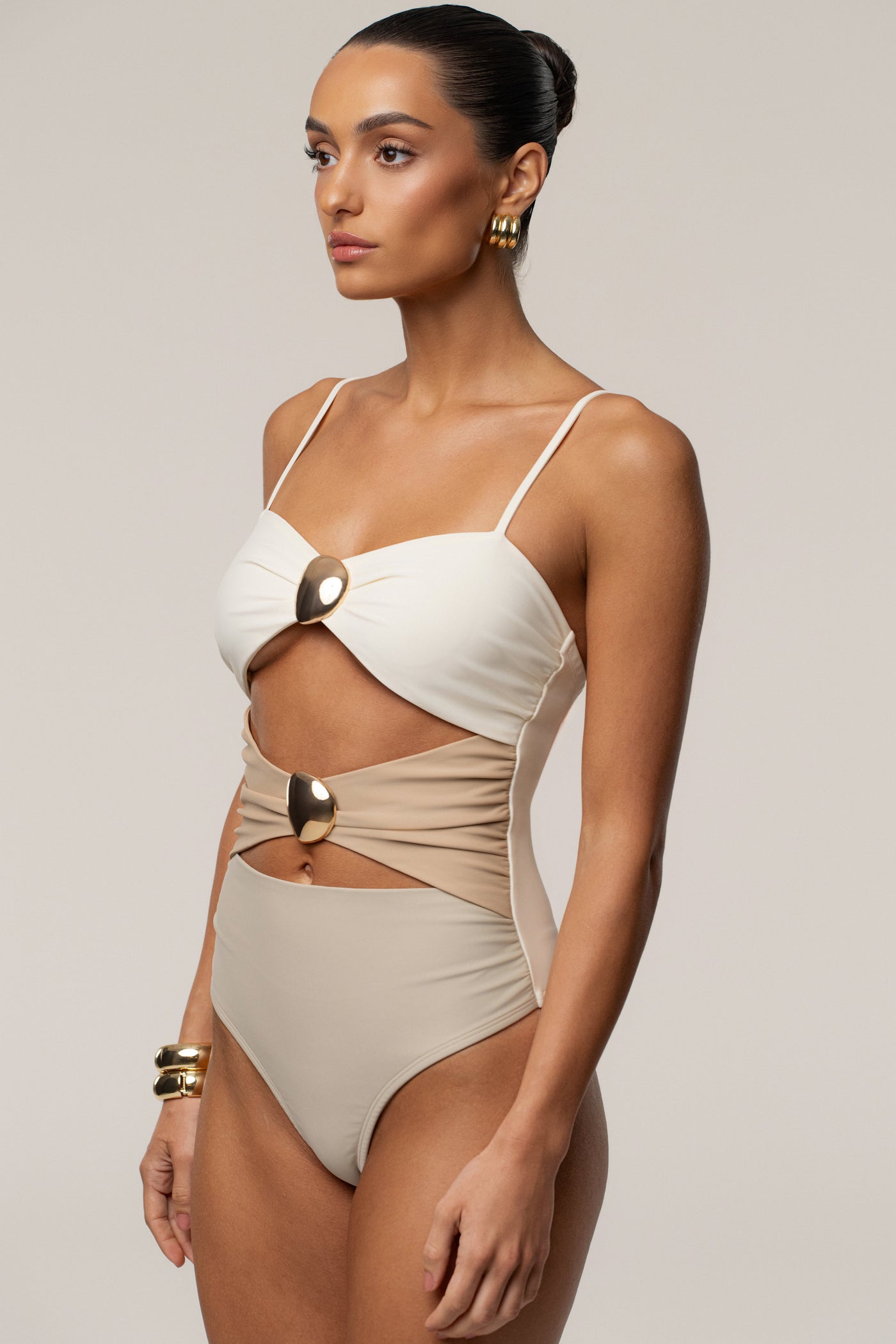 Ivory Aura Embellished Bodysuit - VELIA