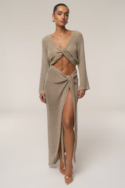 Gold Sunlit Metallic Sarong - VELIA