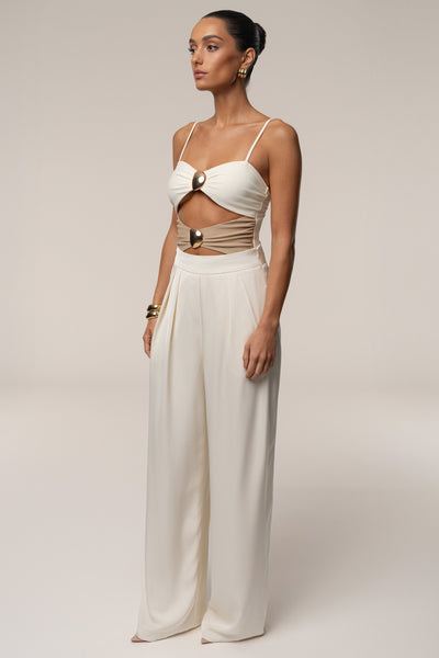 Ivory Aura Embellished Bodysuit - VELIA
