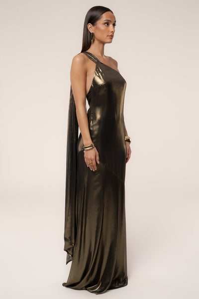 Gold Night Of Elegance Maxi Gown - VELIA