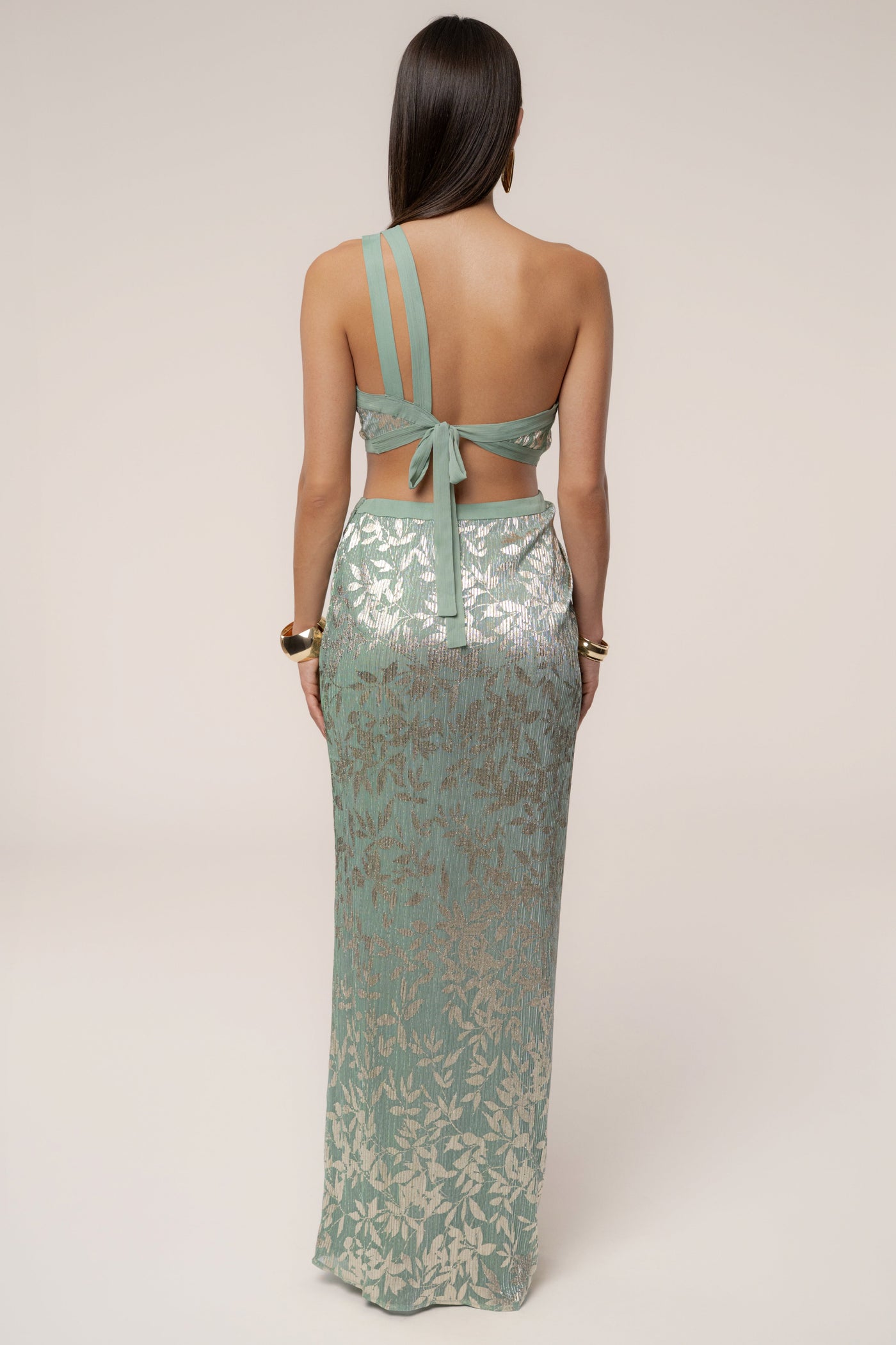 Sage One Shoulder Keyhole Dress - VELIA