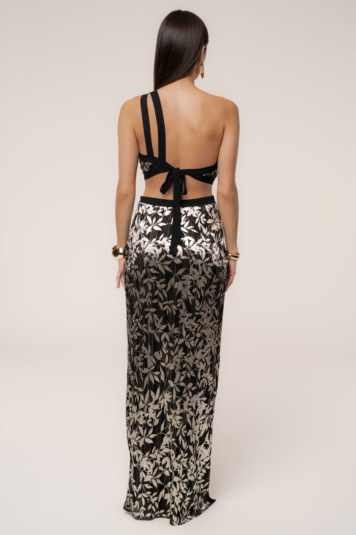 Black One Shoulder Keyhole Dress - VELIA