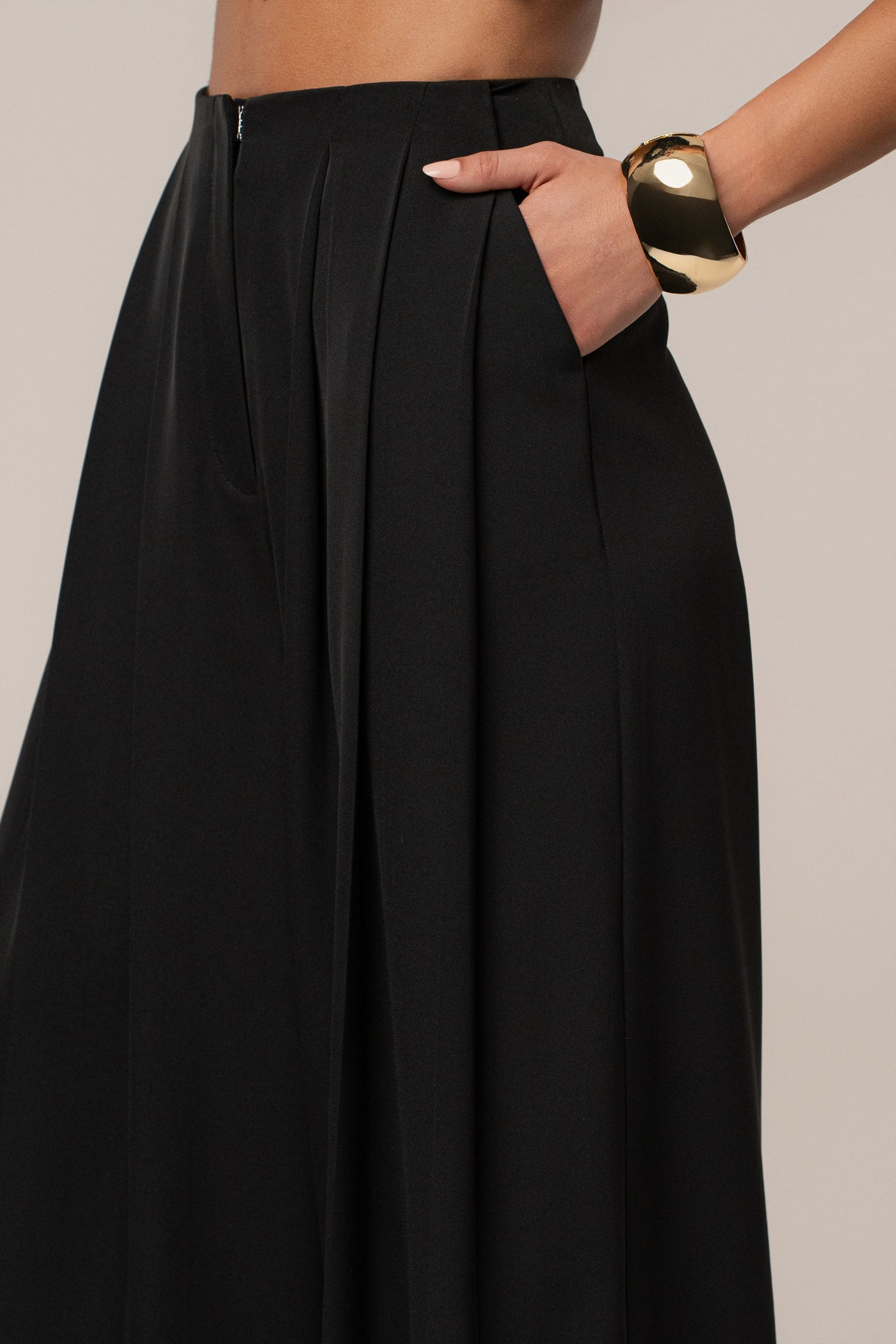 Black Summer Ease Wide Leg Pants - VELIA