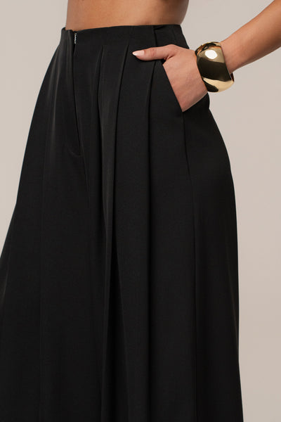 Black Summer Ease Wide Leg Pants - VELIA
