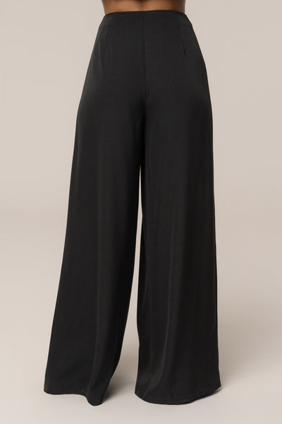 Black Summer Ease Wide Leg Pants - VELIA