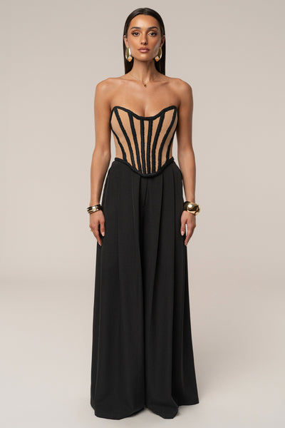 Black Cassis Braided Corset - VELIA