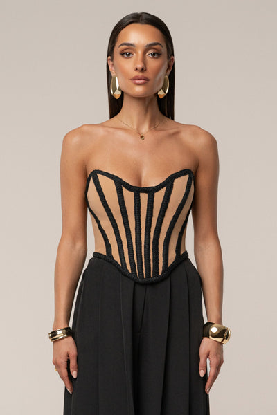 Black Cassis Braided Corset - VELIA