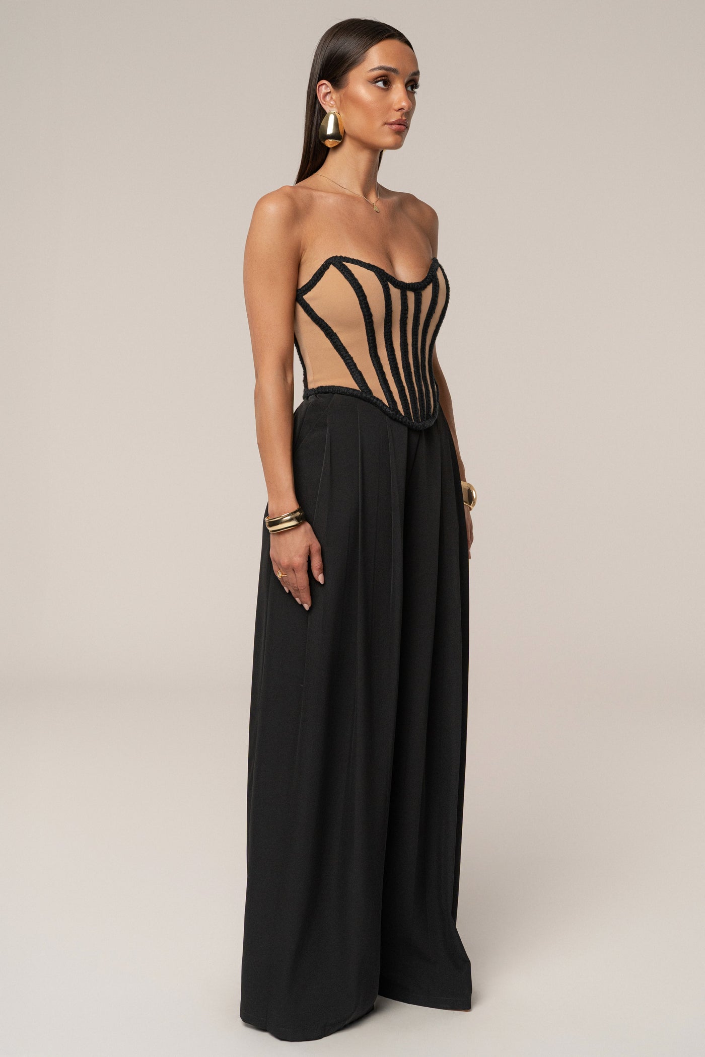 Black Cassis Braided Corset - VELIA