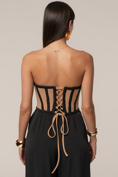 Black Cassis Braided Corset - VELIA