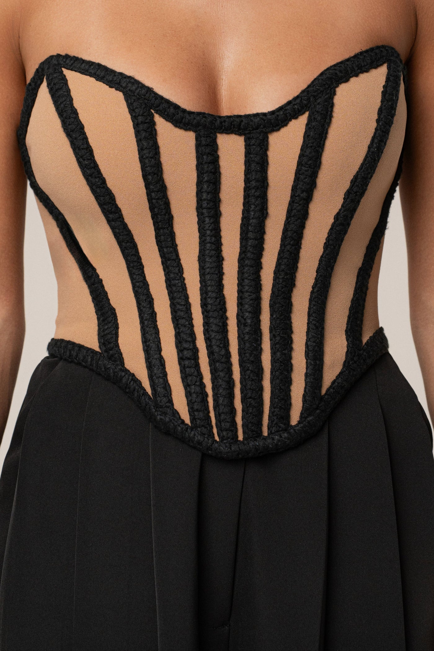 Black Cassis Braided Corset - VELIA