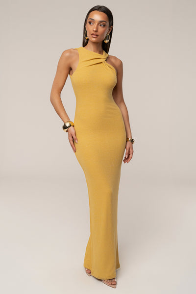 Yellow Alessia Knit Maxi Dress - VELIA