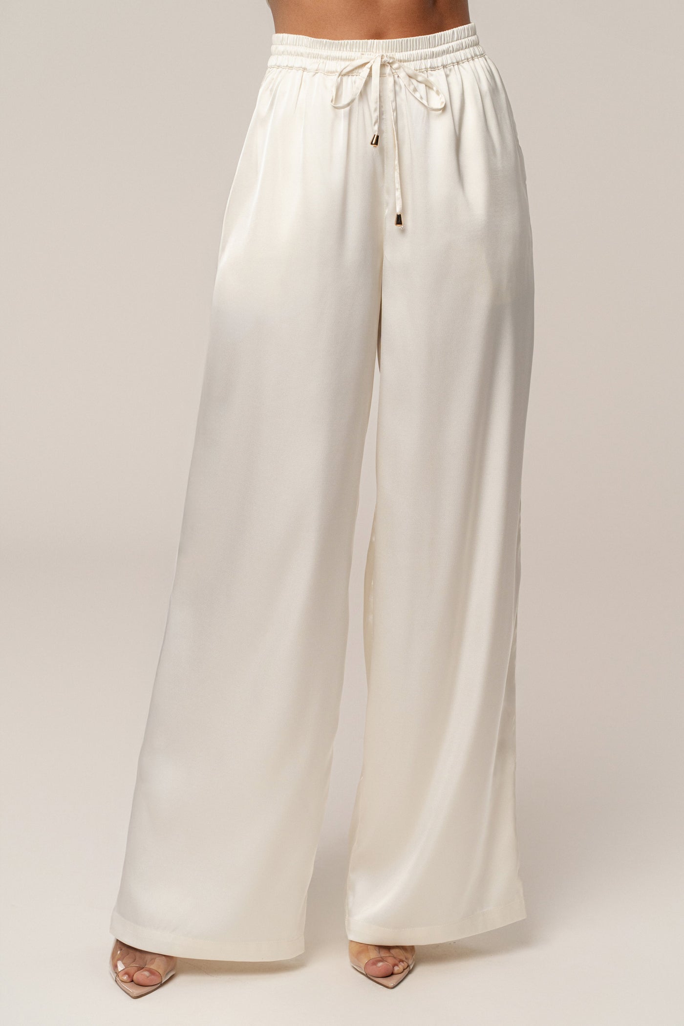 Ivory Sunny Day Drawstring Pants - VELIA