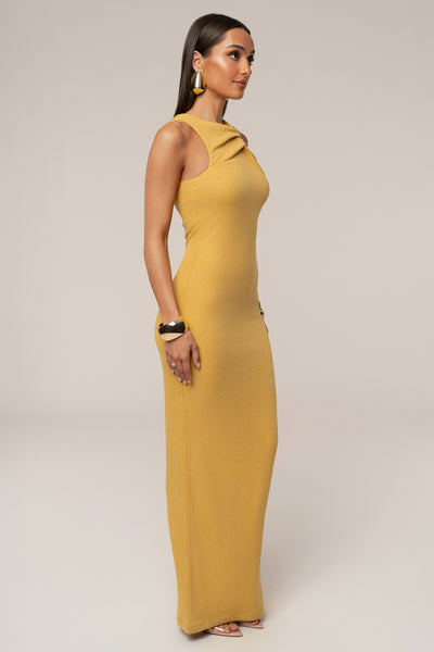 Yellow Alessia Knit Maxi Dress - VELIA