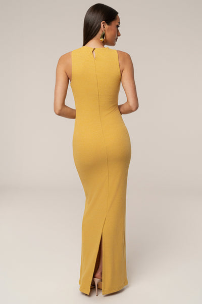 Yellow Alessia Knit Maxi Dress - VELIA