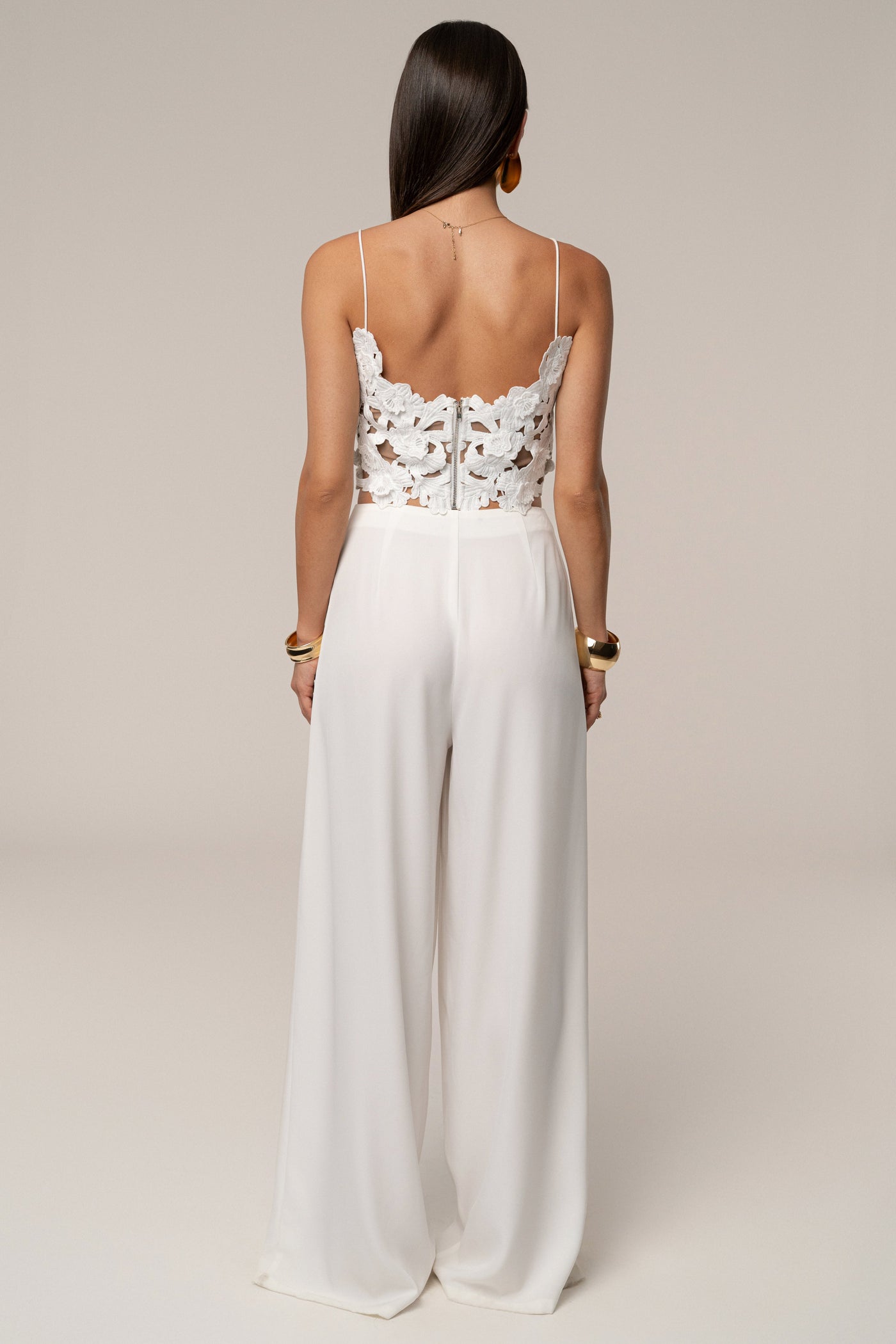 White Anahi Embroidered Top - VELIA