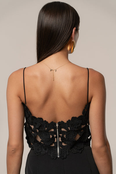 Black Anahi Embroidered Top - VELIA