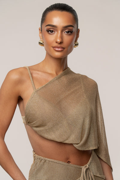 Gold Nocturne Draped Top - VELIA