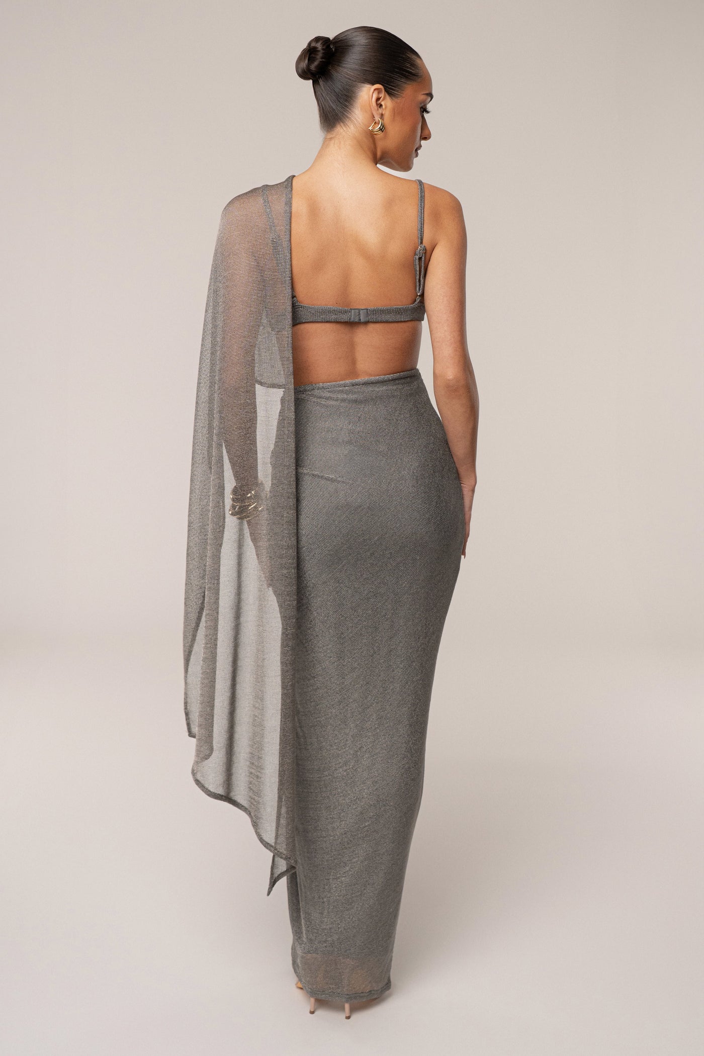 Silver Nocturne Draped Top - VELIA