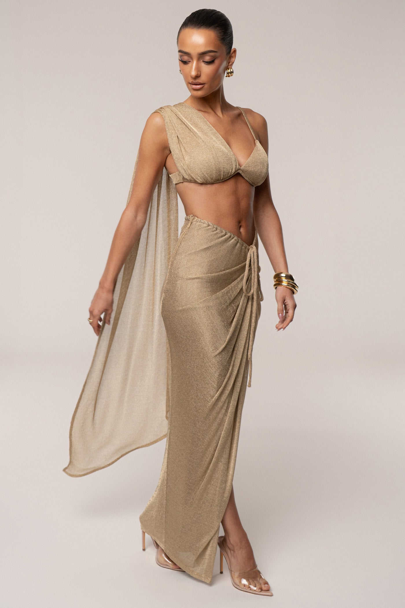 Gold Nocturne Draped Top - VELIA