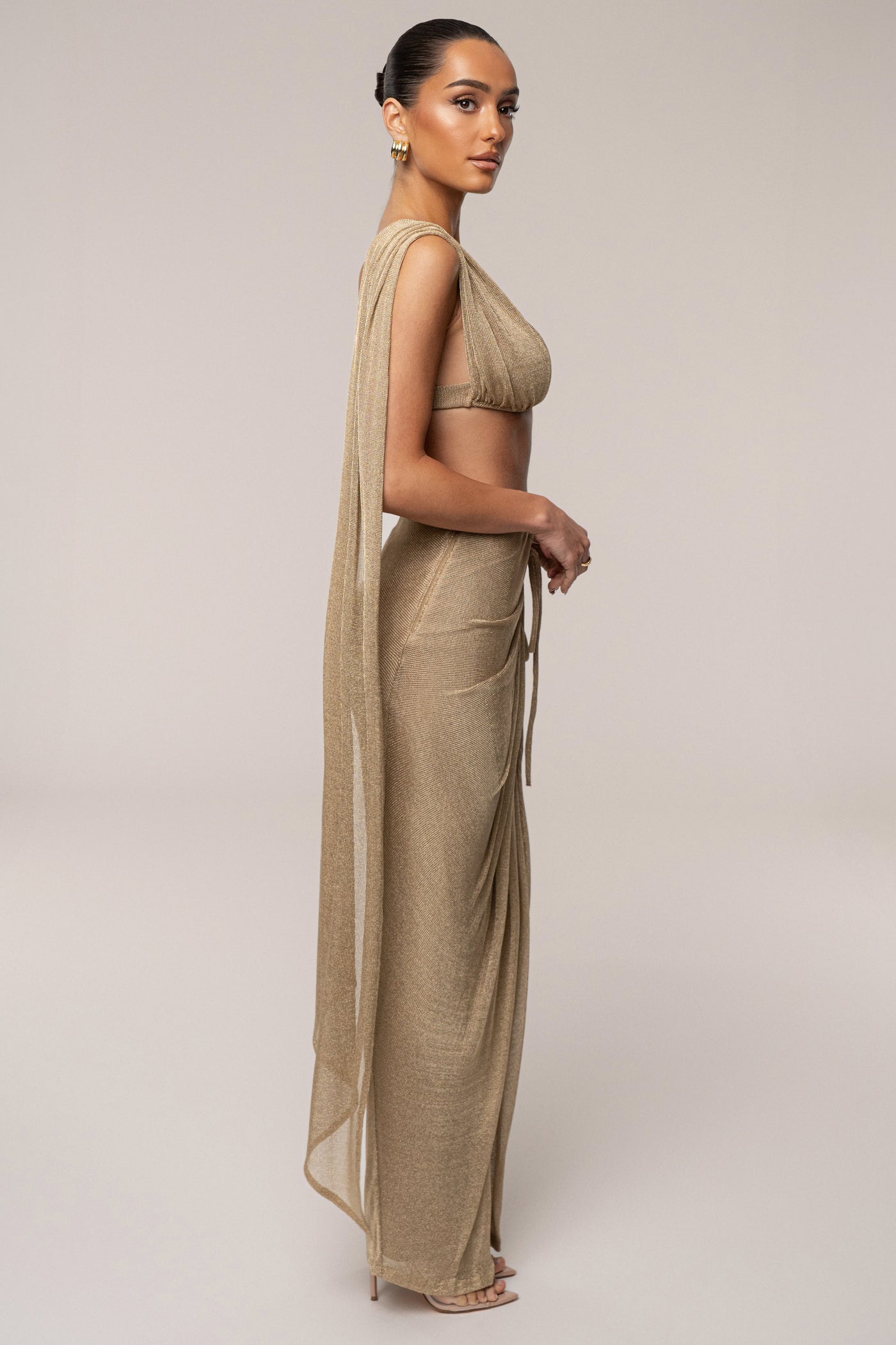 Gold Nocturne Draped Top - VELIA