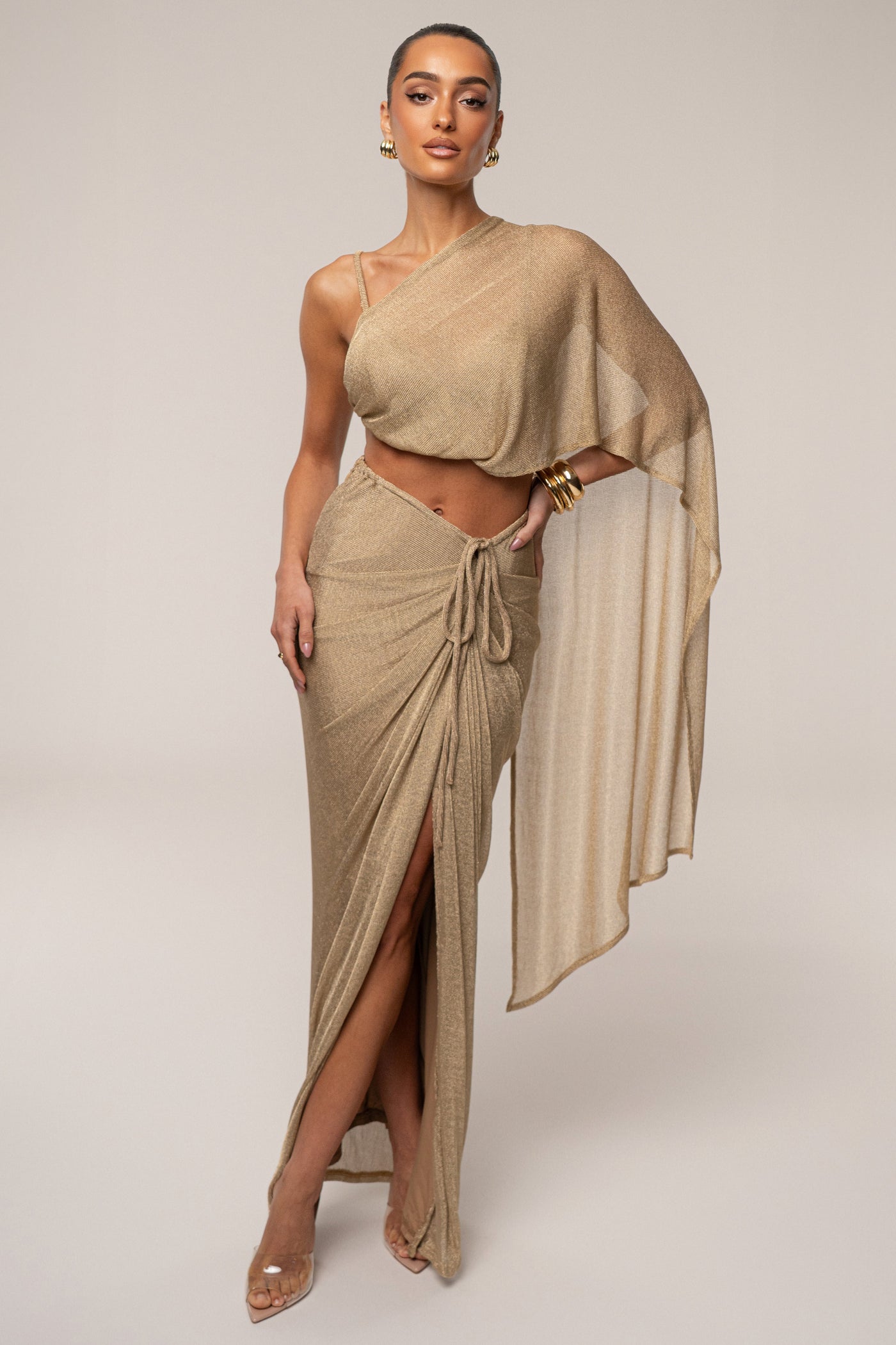 Gold Nocturne Draped Top - VELIA